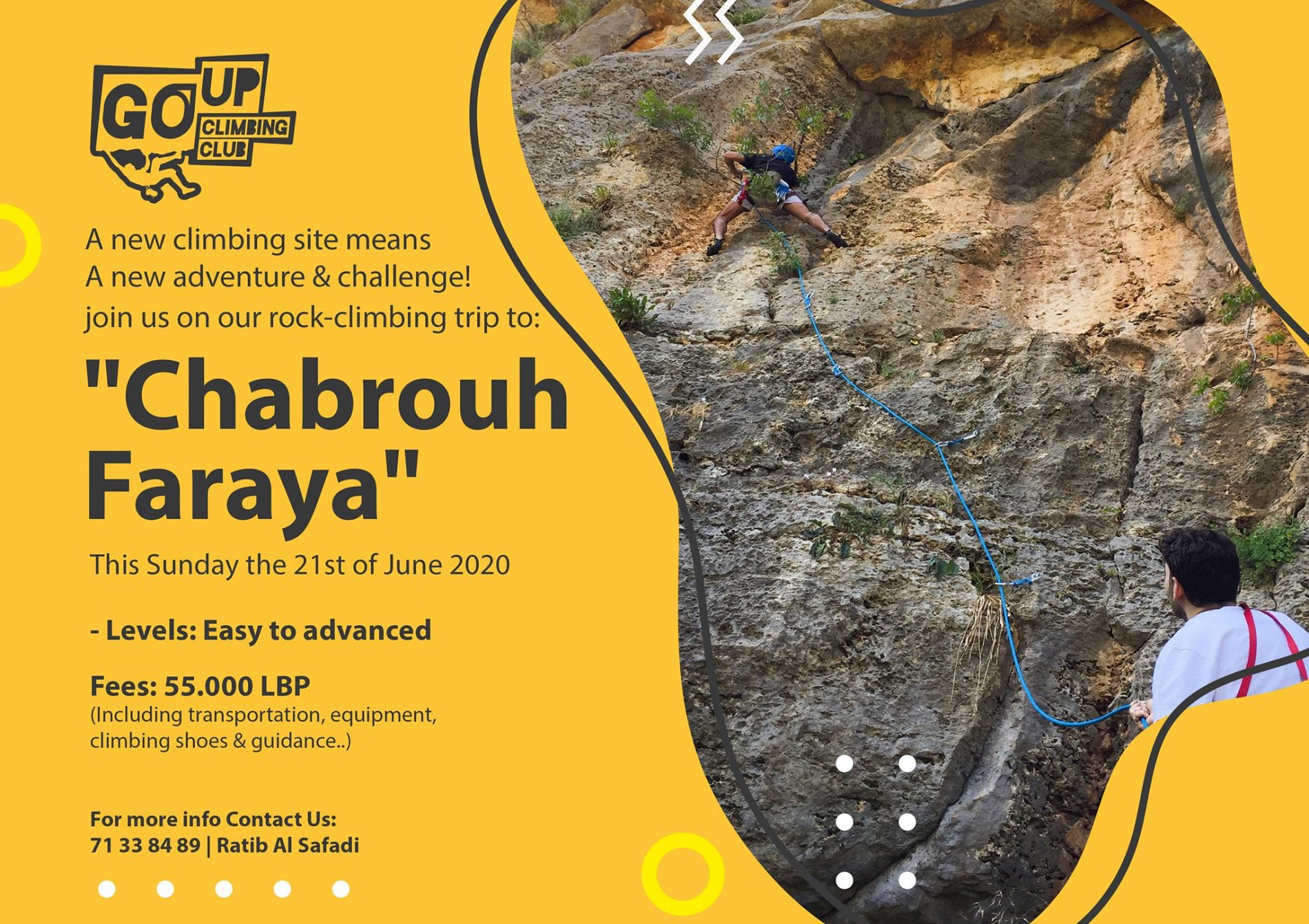 Rock Climbing Trip to Chabrouh Faraya with Go Up Climb « Lebtivity