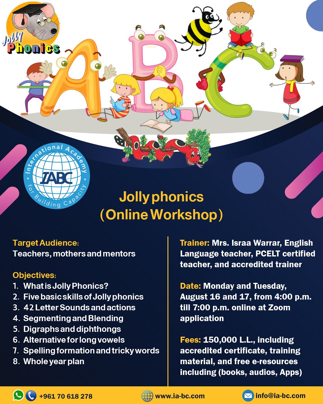 Jolly phonics (Online Workshop) « Lebtivity