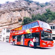 Riyak Railway station & Rayak winery in the open top red double decker sightseeing bus Riyak Railway station & Rayak winery in the open top red double decker sightseeing bus