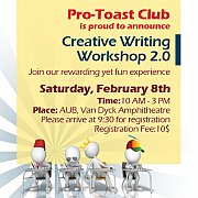 Creative Writing Workshop 2.0 with Toastmasters Lebanon Creative Writing Workshop 2.0 with Toastmasters Lebanon