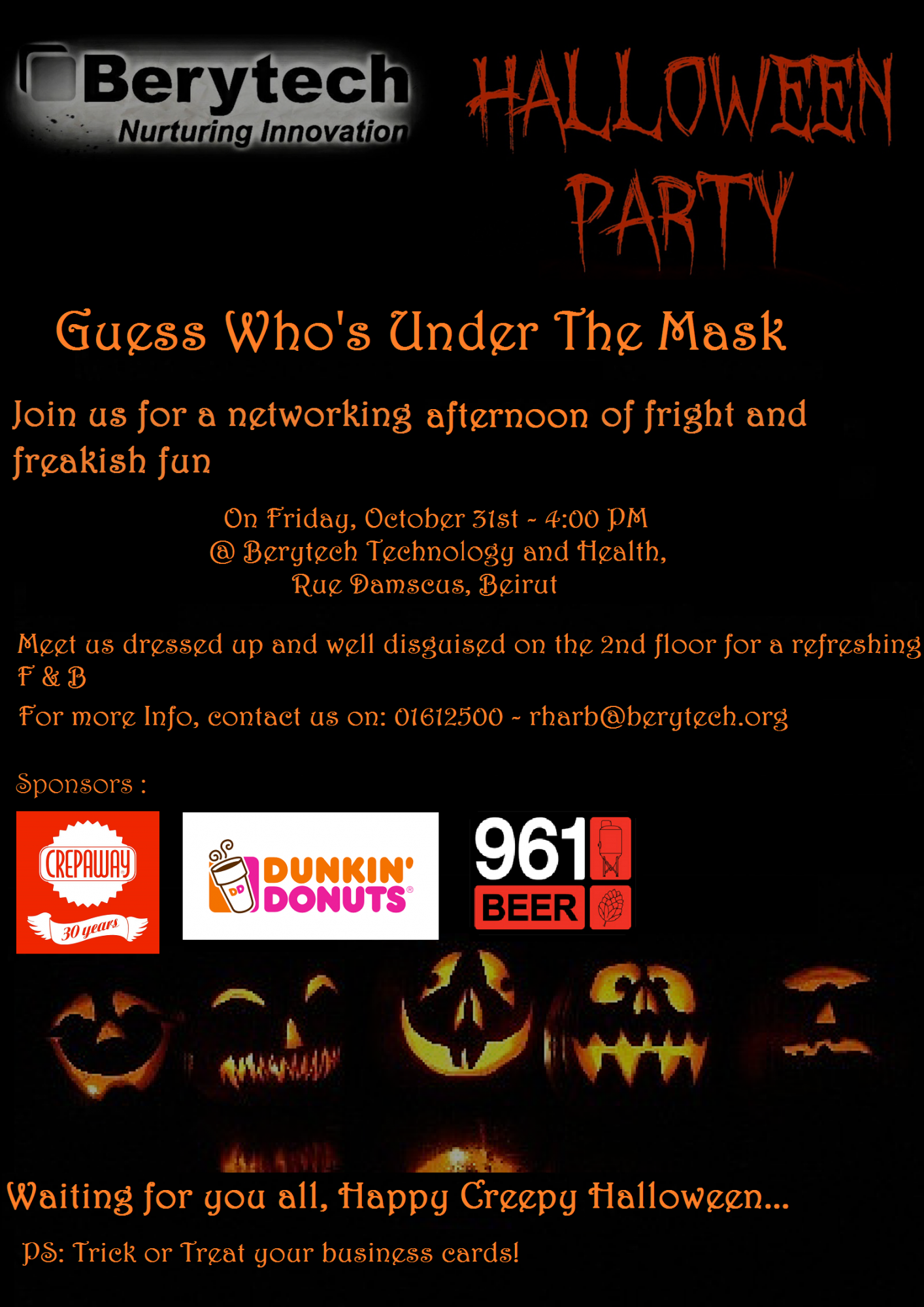 Halloween Networking Party at Berytech Technology & Health « Lebtivity