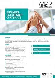 Business Leadership Program Business Leadership Program