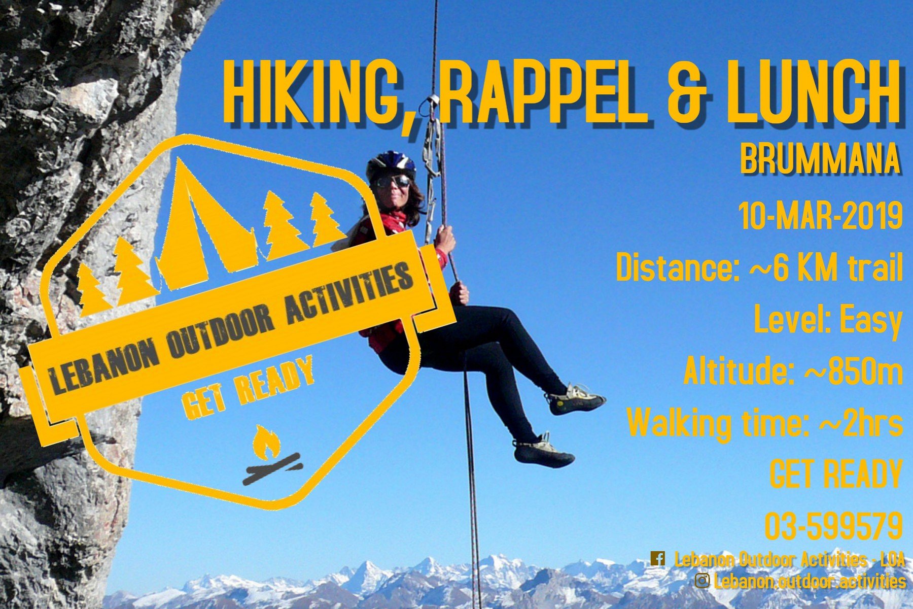 HIKING, RAPPEL & LUNCH in Brummana with LEBANON OUTDOOR ACTIVITIES