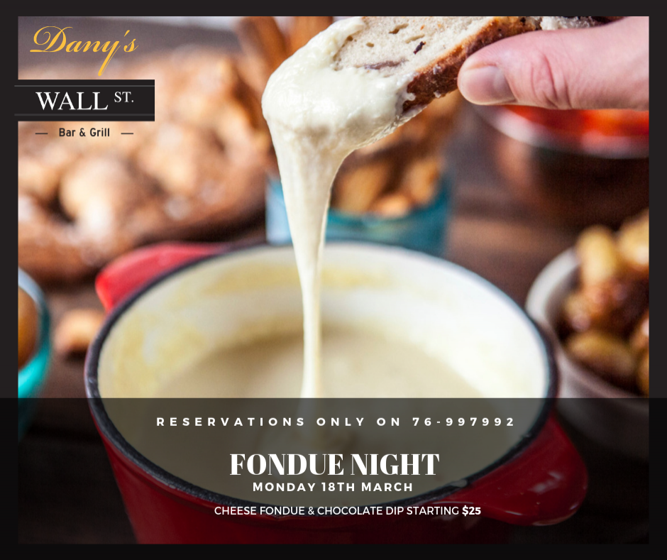 Fondue Night at Wall Street in Badaro « Lebtivity