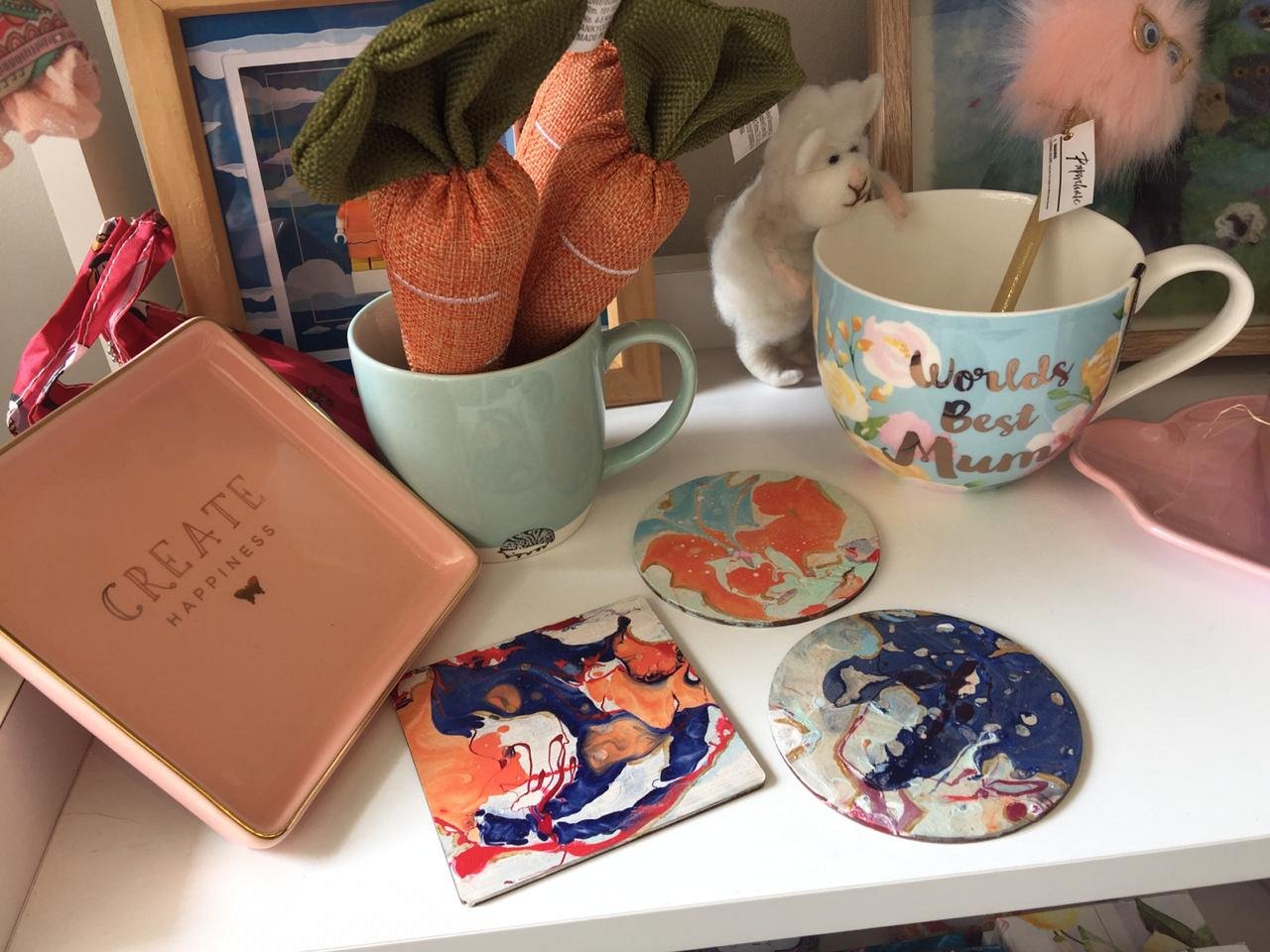 Marbed Hot Plate & Coasters at Alwan Salma « Lebtivity